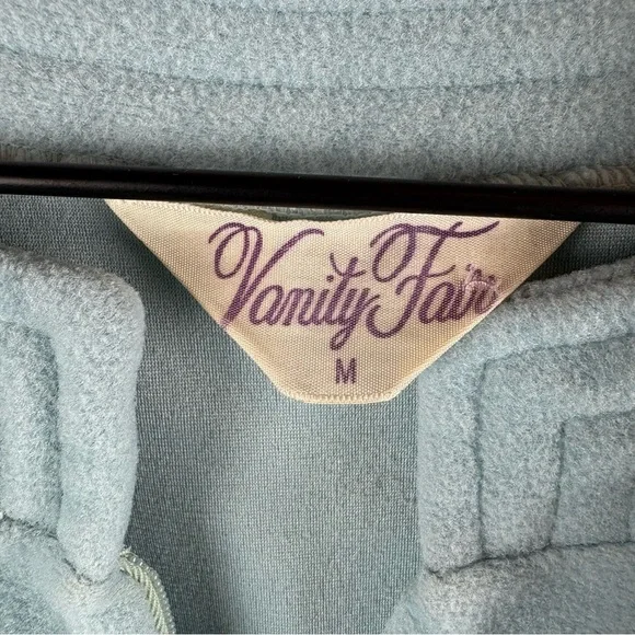 Vintage Vanity Fair Blue Velour Housecoat Robe Half-zip Women’s Size Medium - Picture 7 of 8
